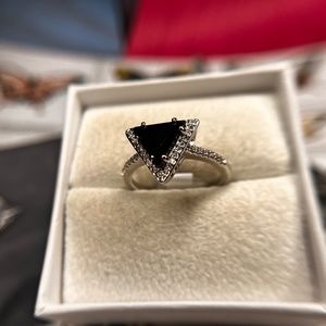 Bomb Party Girl Boss Unicorn Black Onyx Cubic Zirconia + Rhodium Plating